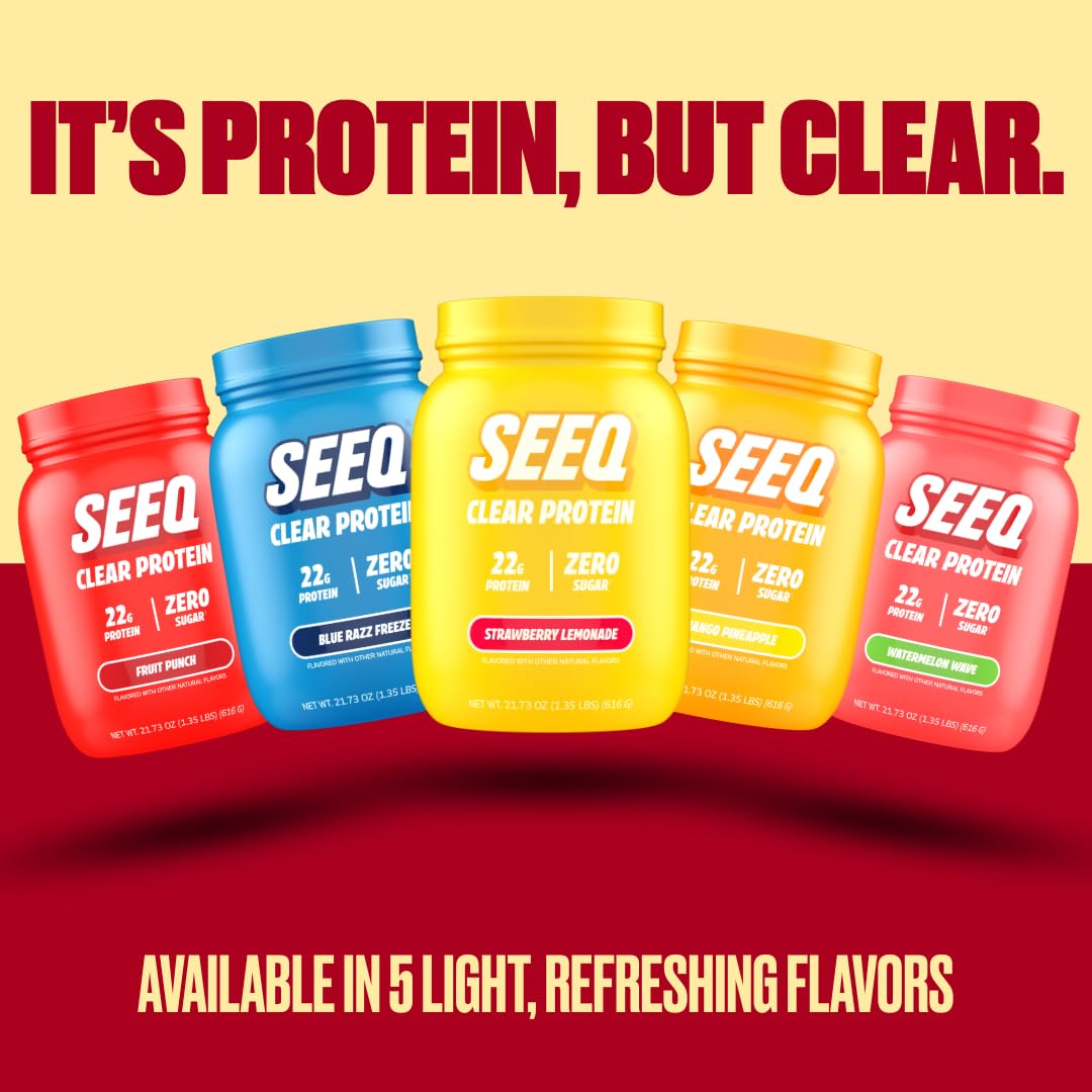 SEEQ Clear Protein Powder Strawberry Lemonade, 22 Servings