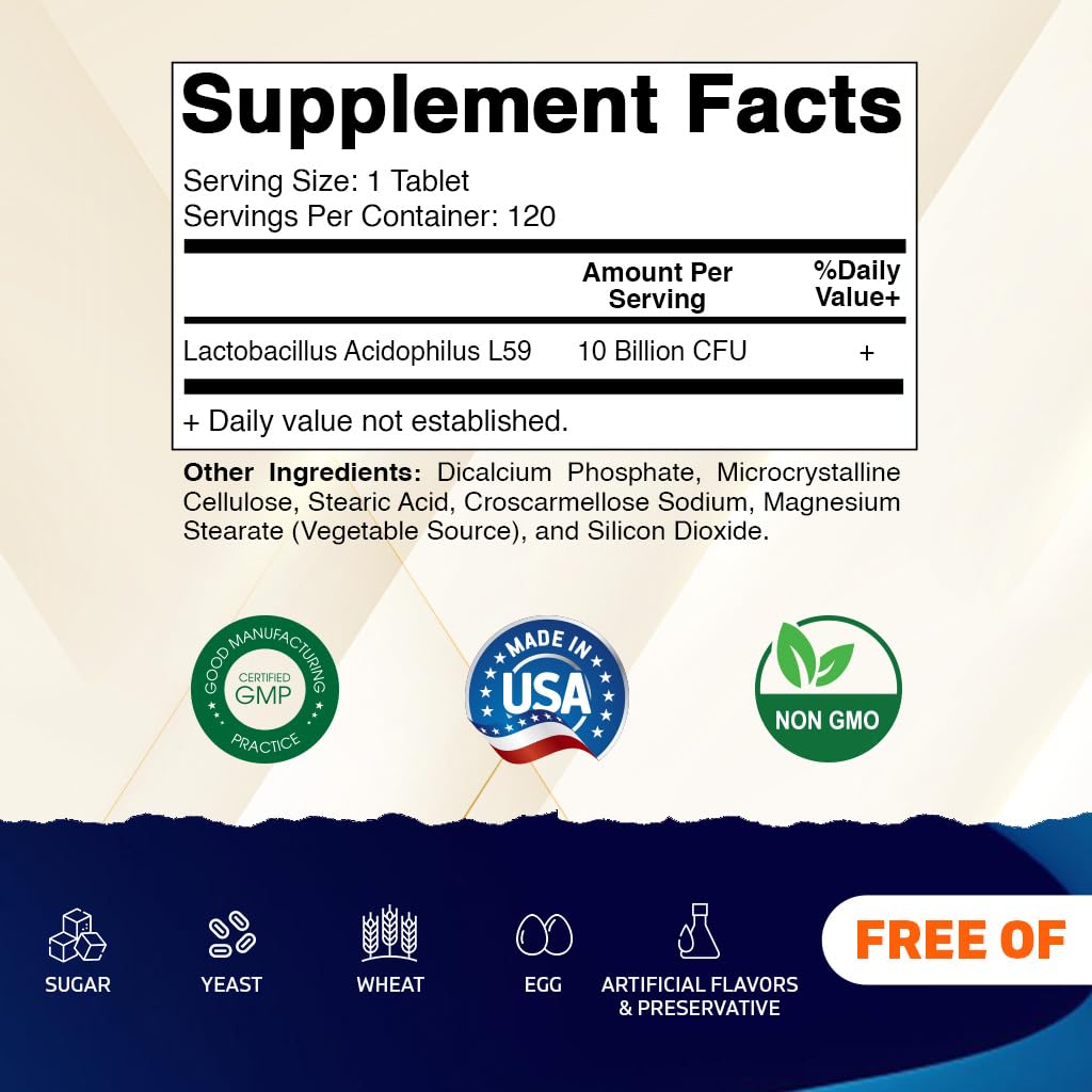 Vitamatic Acidophilus Probiotic Tablet, 240 Count
