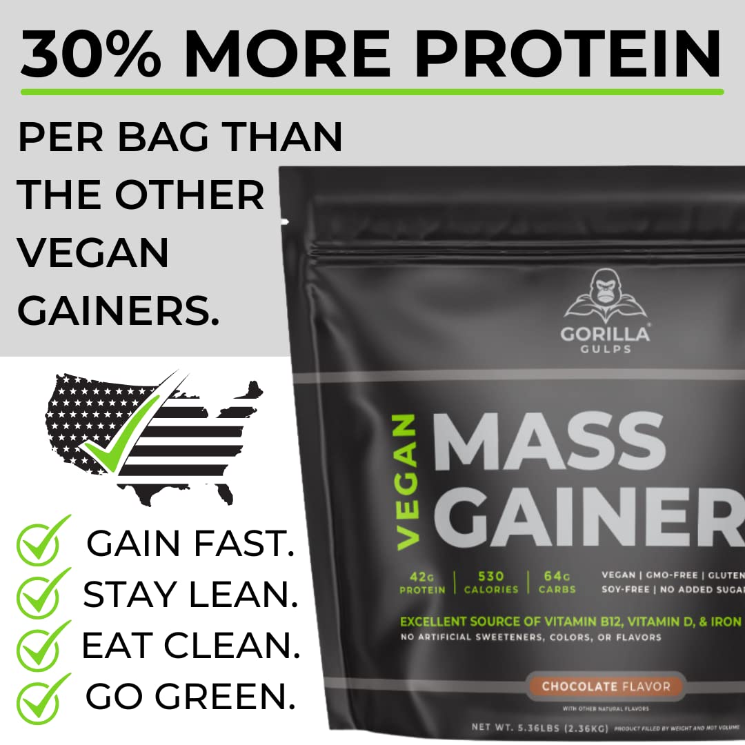 Gorilla Gulps Chocolate Vegan Mass Gainer Powder 83.04