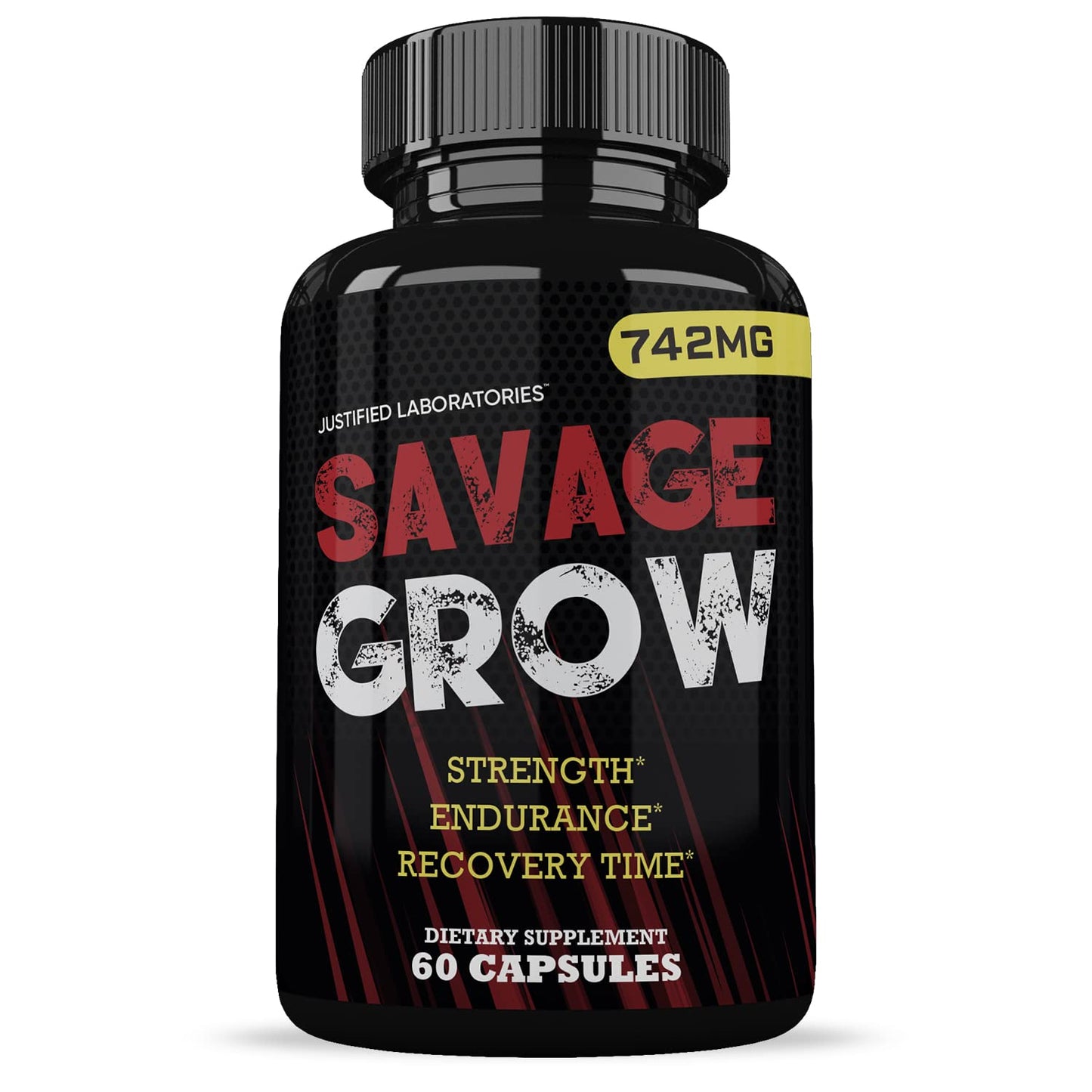 Justified Laboratories Savage Grow 742MG All Natural Advanced Men's Health Formula 180 Capsules