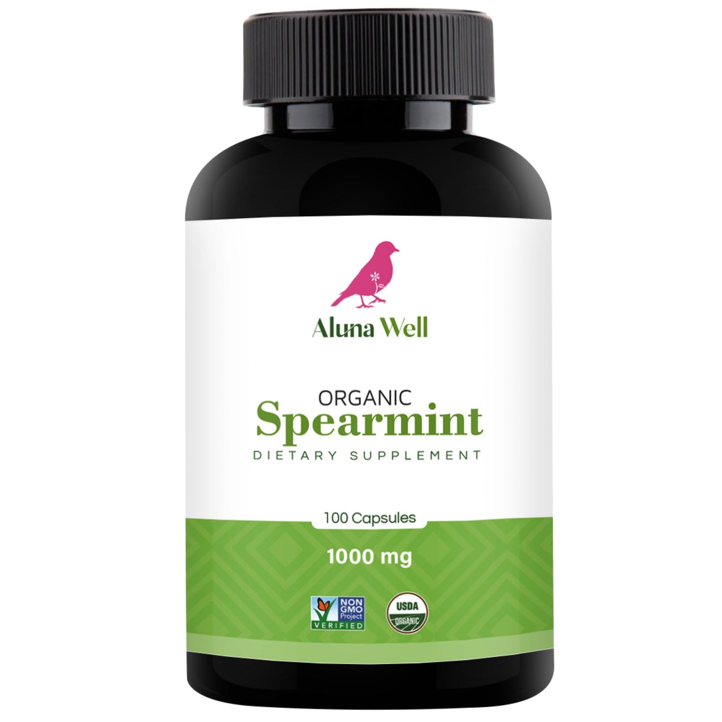 Aluna Well Organic Spearmint Capsules 1000mg, 1 Capsule