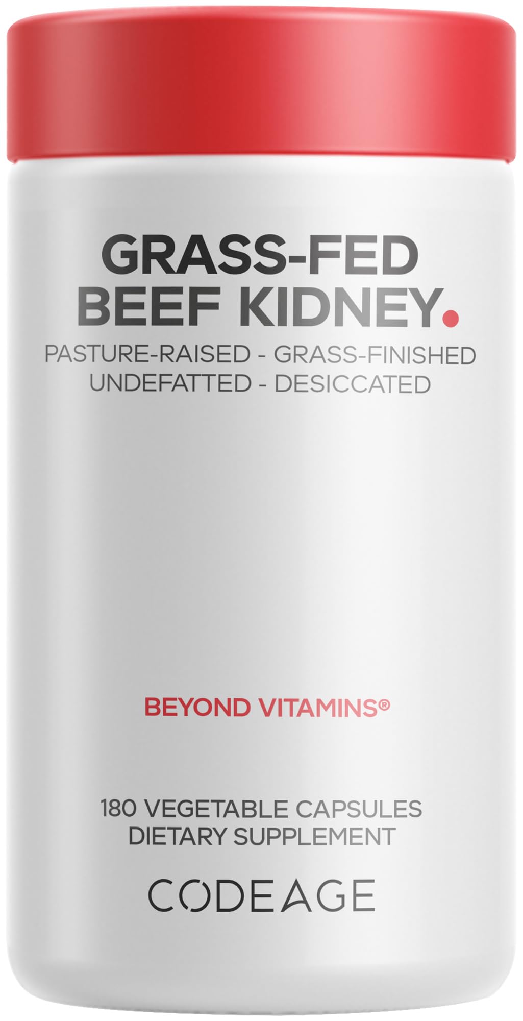 Codeage Beef Kidney, Grass-Fed, Freeze Dried, Desiccated Capsules 180