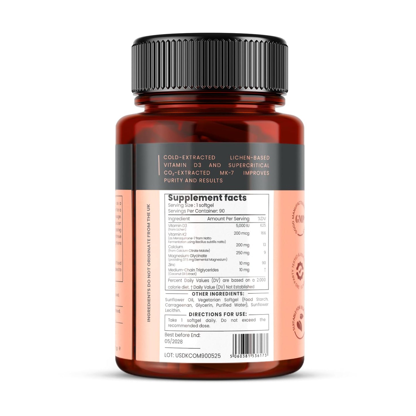pureclinica Double Strength D3 + K2 Complex Softgels 180