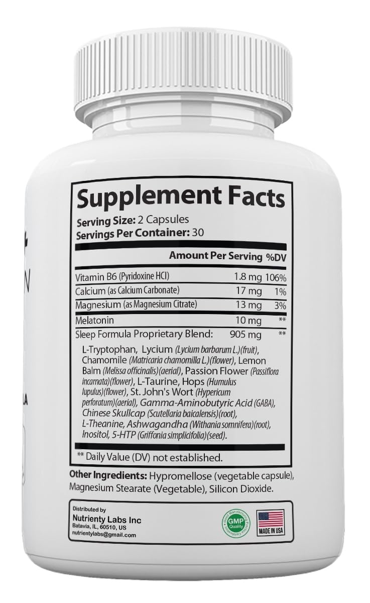 Zonata Sleep + Melatonin Supplements Sleep Lean Capsules 60 Count