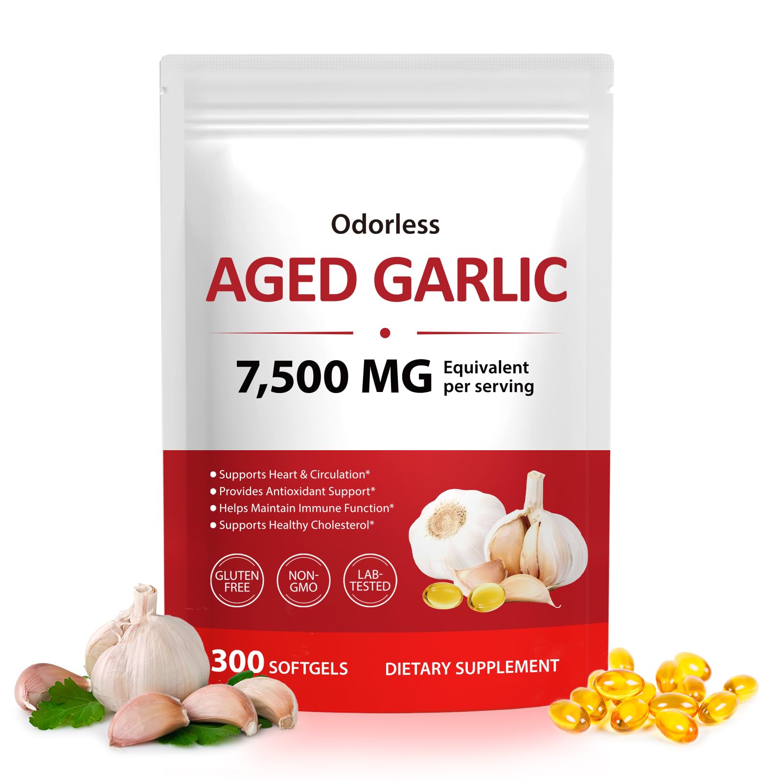 YIEEGCM Odorless Aged Garlic Extract Softgels 300 Count