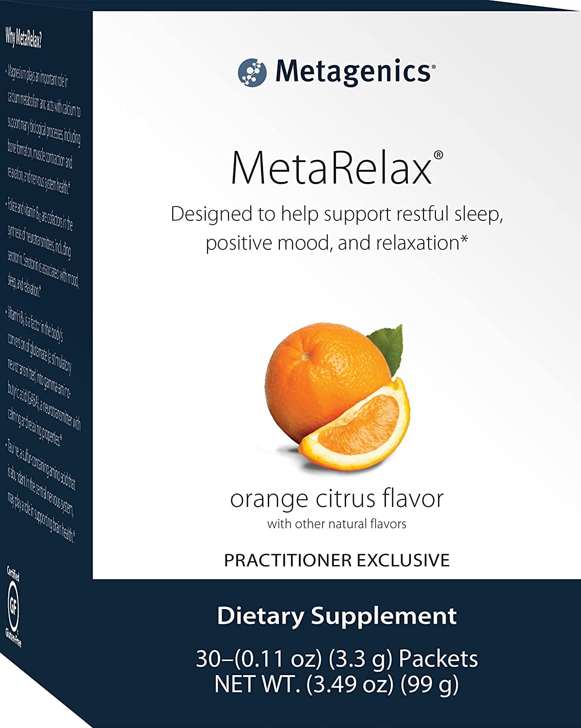 Metagenics MetaRelax Magnesium Powder, 3.49 Ounce