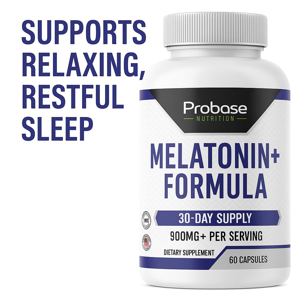 Probase Nutrition Melatonin+ Formula Capsules, 60 Count