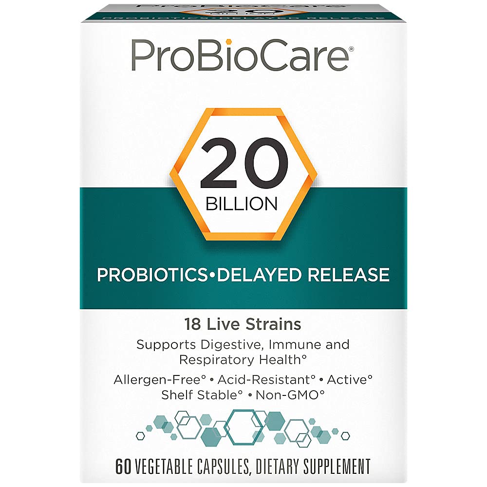 ProBioCare Probiotic 20 Billion CFUs Supports Digestive Health Capsule 60 Count