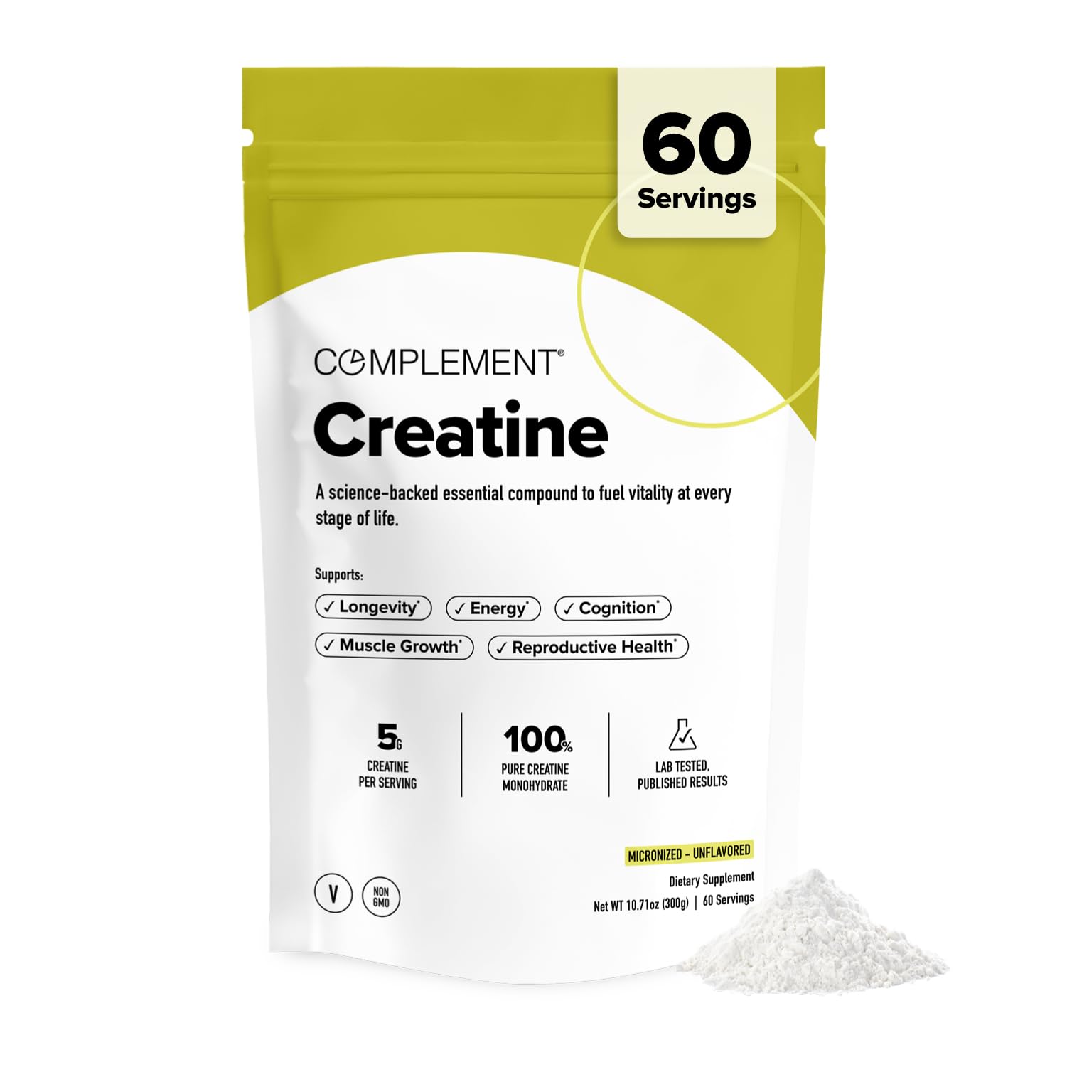 Complement Creatine Monohydrate Micronized Powder 10.6 oz