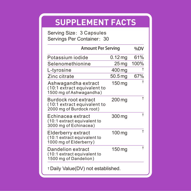 TrySafe 9-in-1 400mg L-Tyrosine Complex Capsule, 90 Capsules