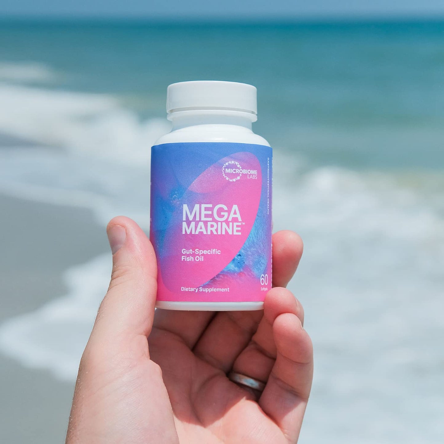 Microbiome Labs MegaMarine Omega-3 Fish Oil Softgels, 60 Count