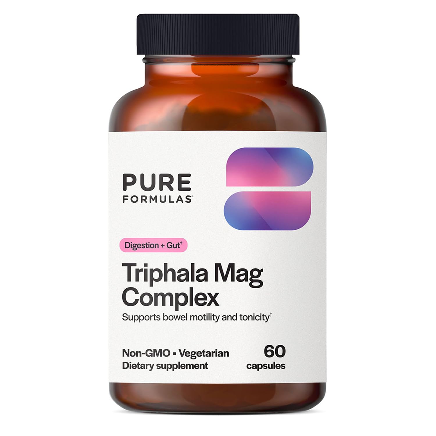 PureFormulas Triphala Magnesium Complex Digestive Supplement, 60 Capsules