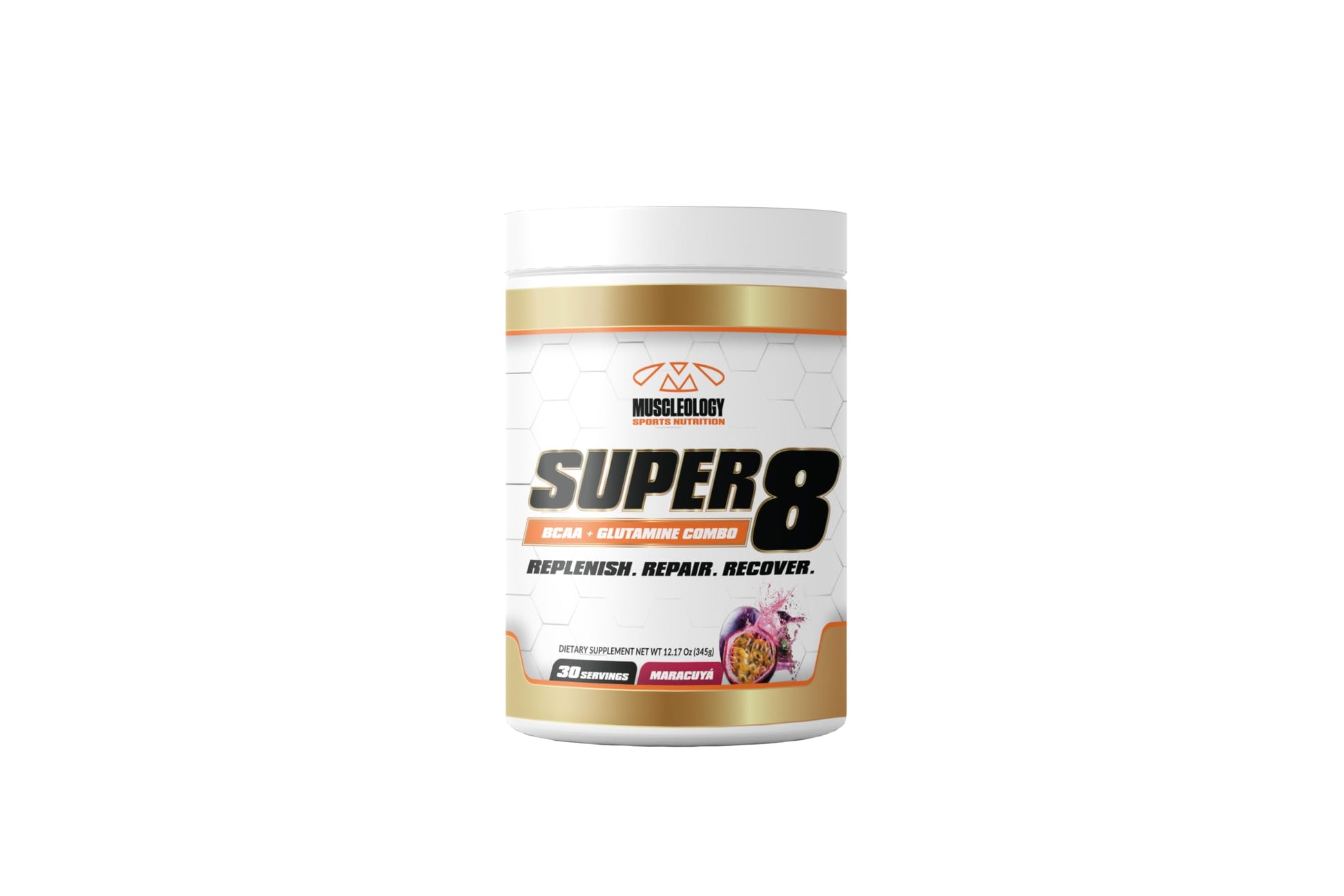 MUSCLEOLOGY Super 8 High Performance BCAA, Electrolyte & Glutamine Blend Formula - Post-Workout Recovery and Muscle Building Supplement, Powder, 1.0582