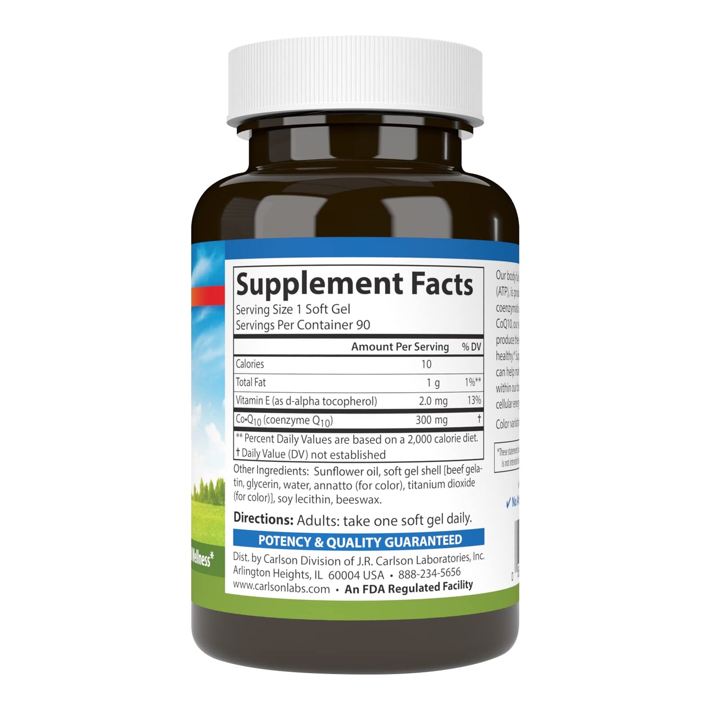 Carlson CoQ10 300mg Softgels, 90 Count