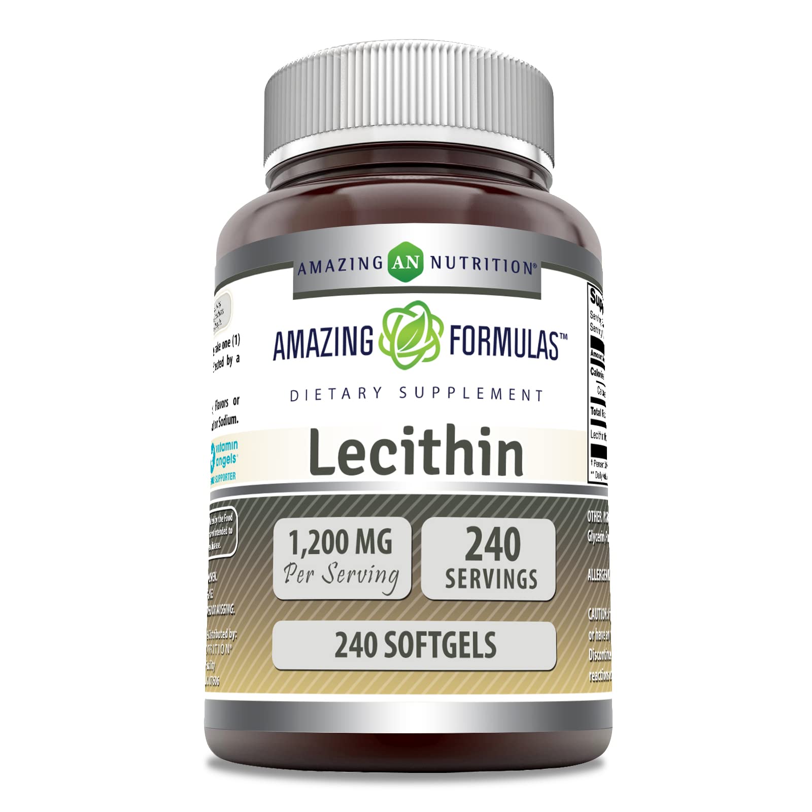 Amazing Nutrition Lecithin 1200 Mg Softgels, 240 Count