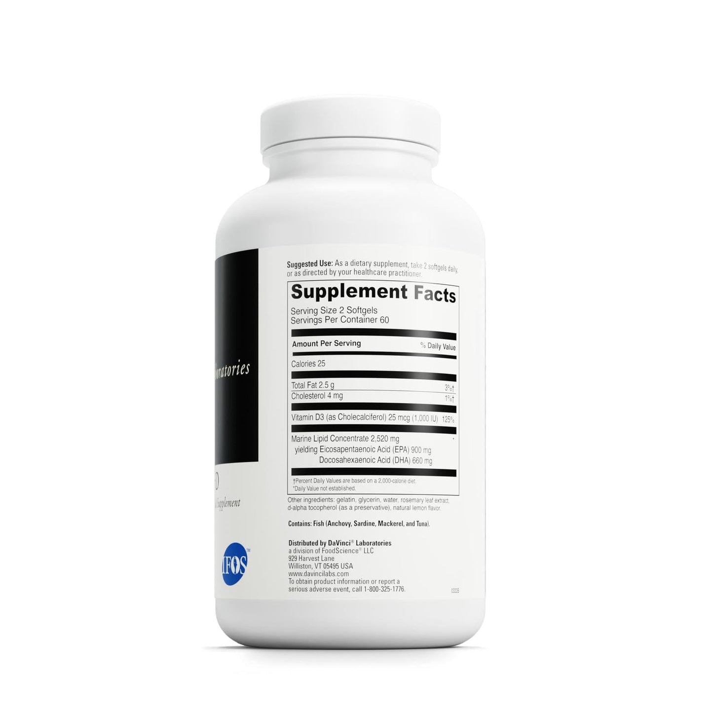DAVINCI Omega 3 HP-D Capsule, 120 Count