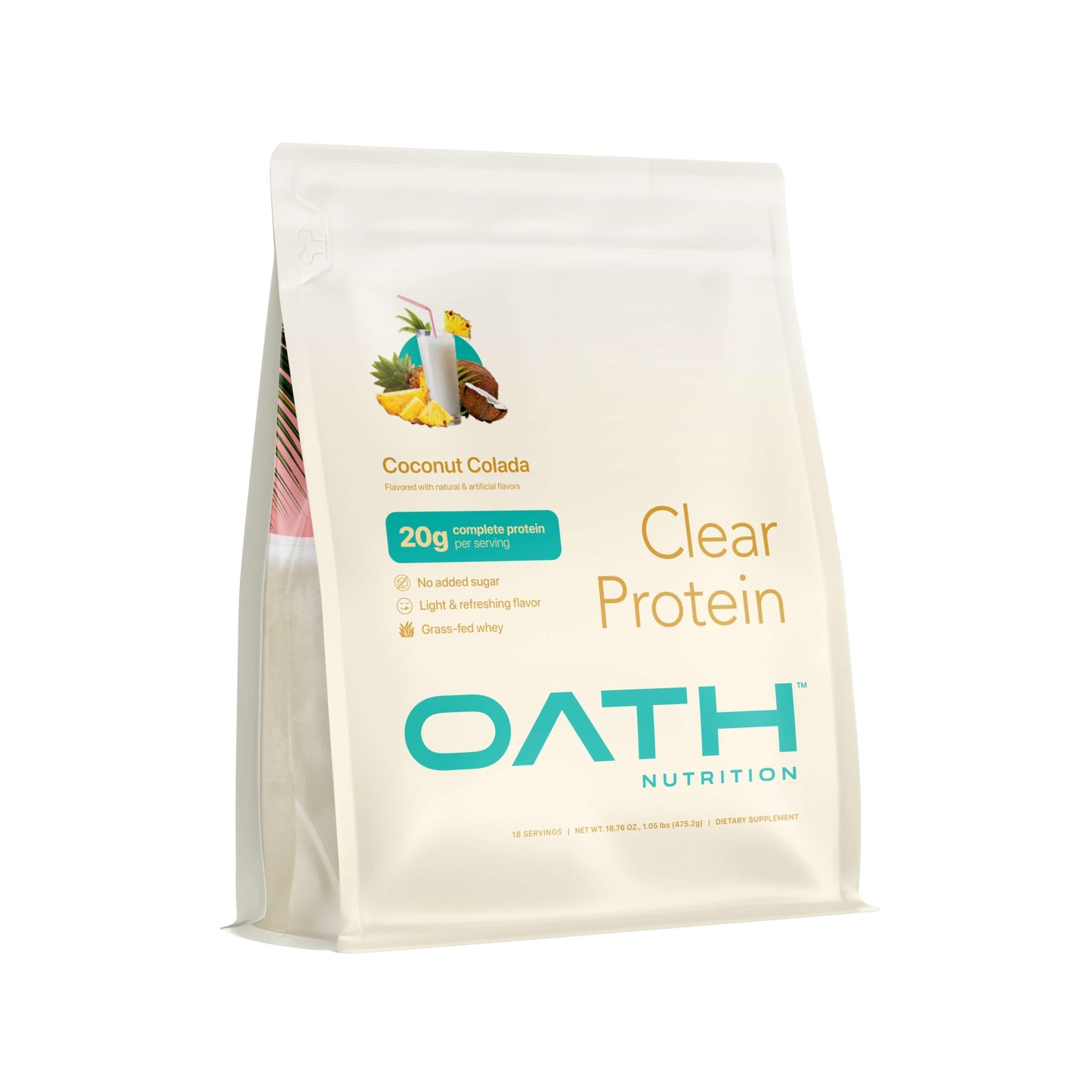 Oath Nutrition Clear Whey Isolate Protein Powder, Coconut Colada, 18 Servings