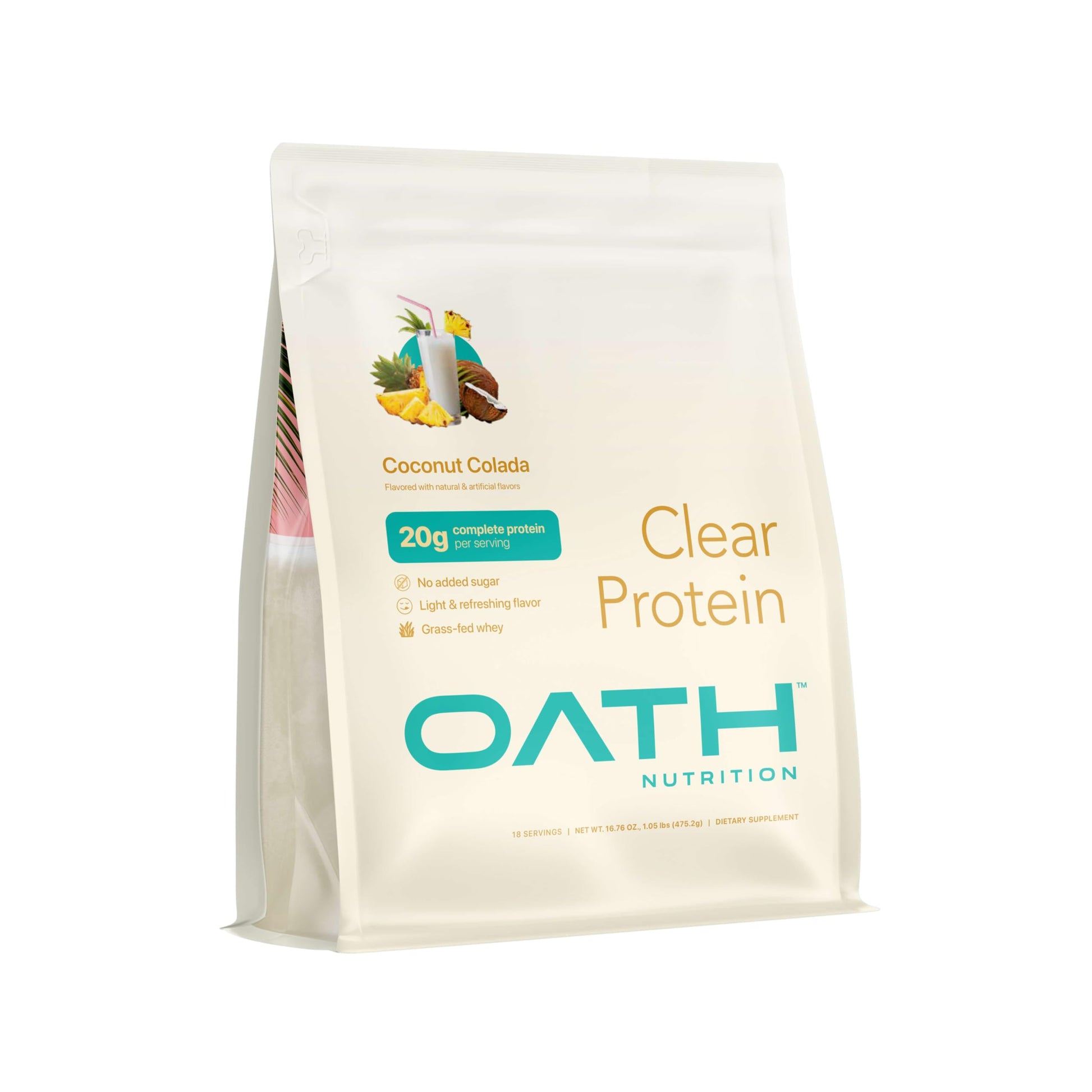 Oath Nutrition Clear Whey Isolate Protein Powder, Coconut Colada, 18 Servings