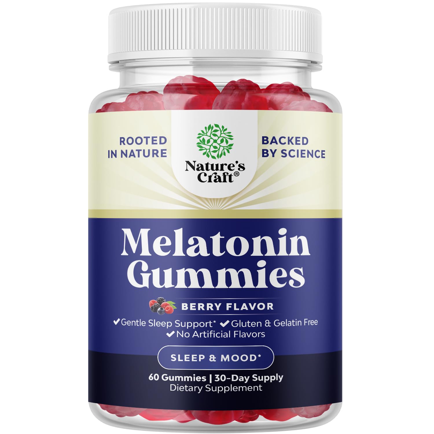 Natures Craft Melatonin Gummies 5mg Strawberry Flavor, 60 Count