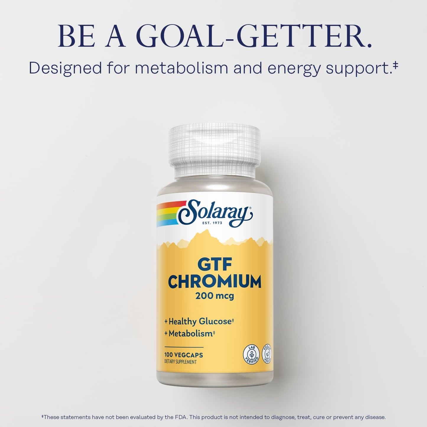 Solaray GTF Chromium 200mcg Capsules, 100 Count