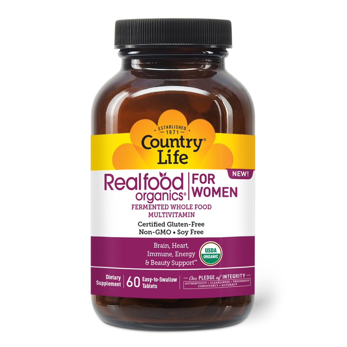 Country Life Realfood Organics Women’s Multivitamin Tablet, 60 Tablets