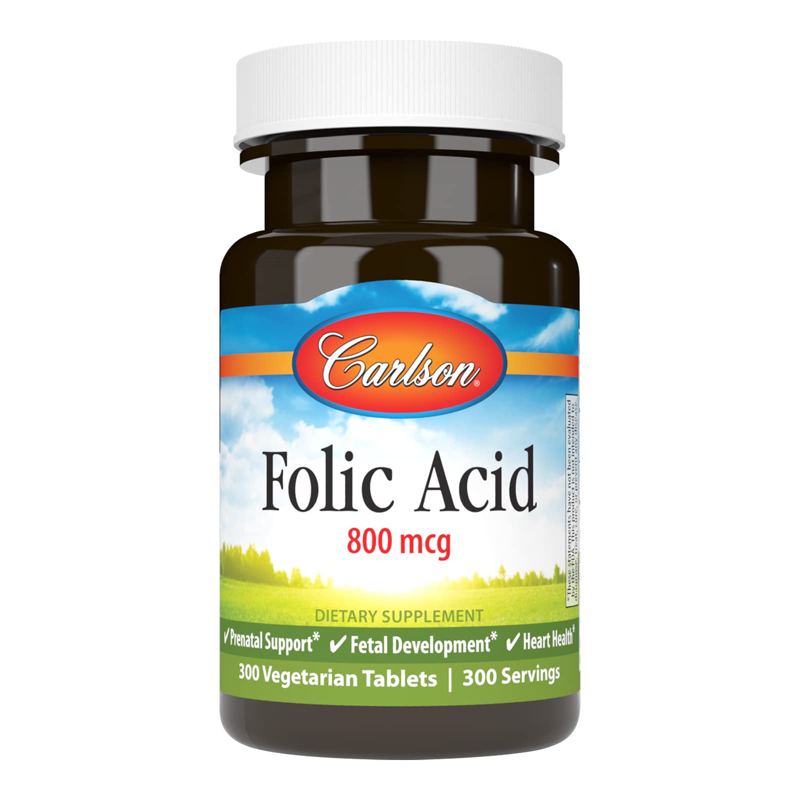 Carlson Folic Acid 800 mcg Tablet, 300 Tablets