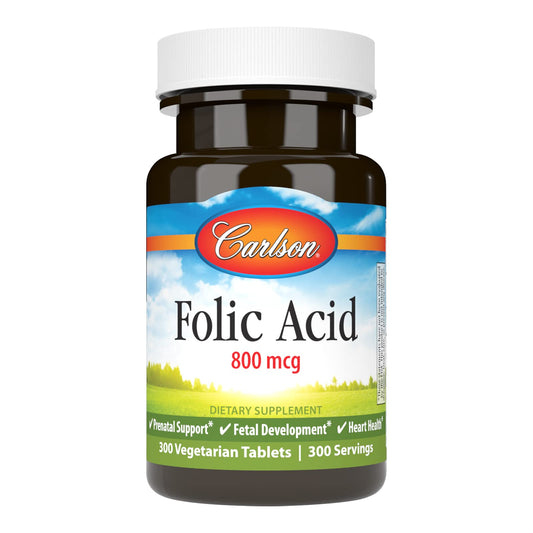 Carlson Folic Acid 800 mcg Tablet, 300 Tablets