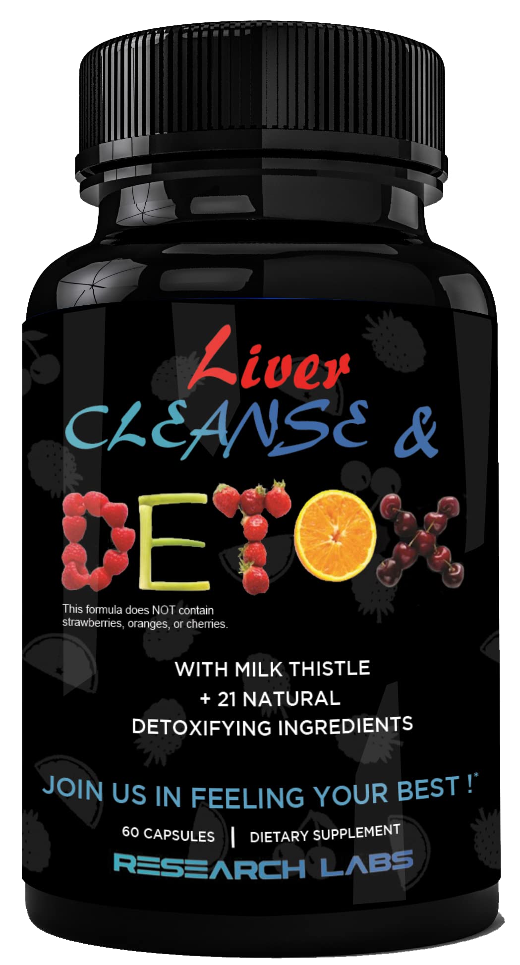 Research Labs Doctor Recommended Premium Liver Detox Cleanse & Support with Milk Thistle, Beet, Dandelion, 23 Powerful Herbs Capsules, 60 Count