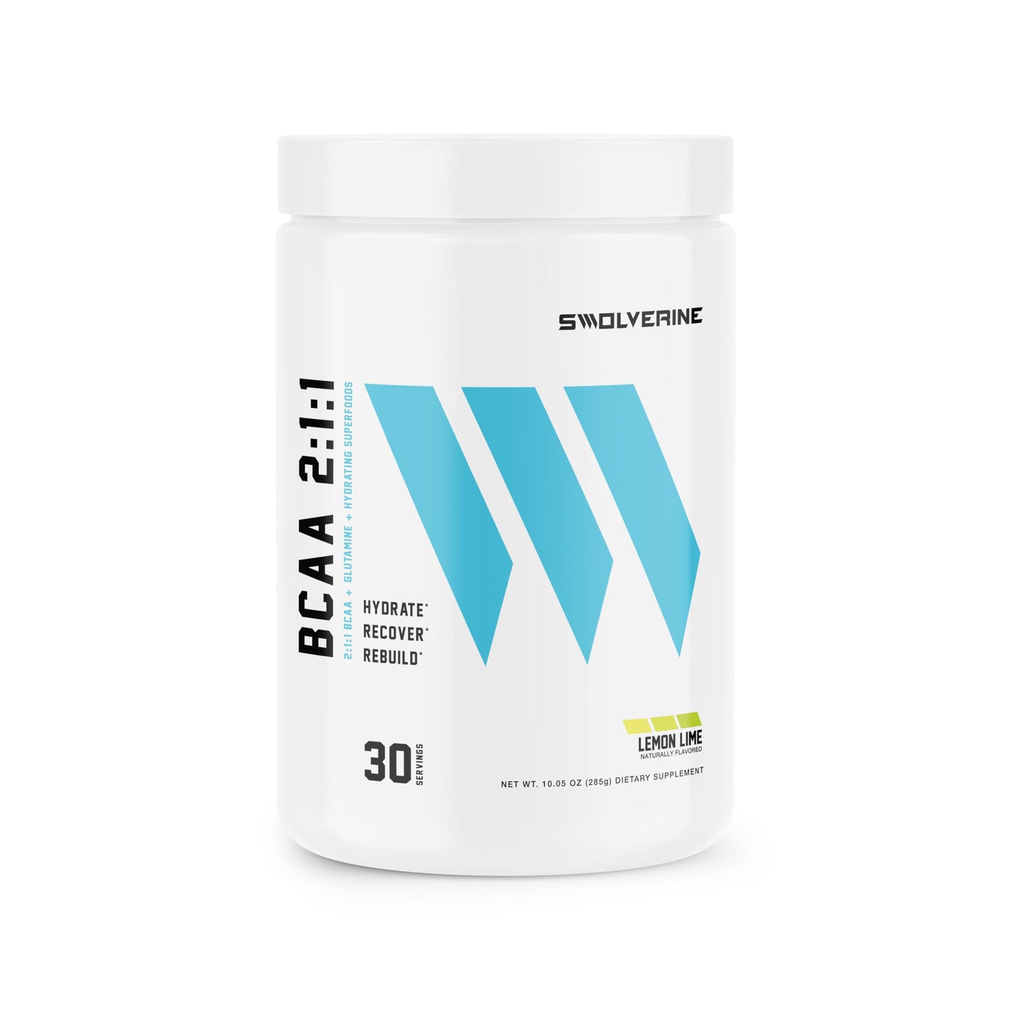 Swolverine BCAA Powder 2:1:1 with L-Glutamine & Electrolytes, 10.05 oz