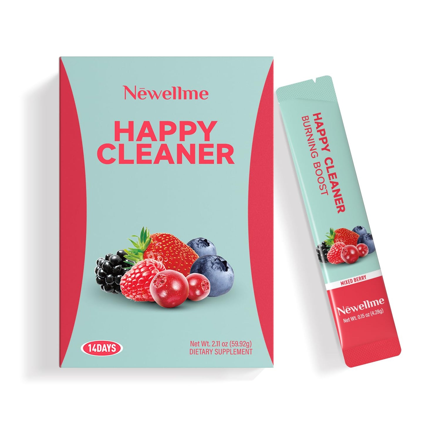 NEWELLME Watermelon Berry Probiotic & Prebiotic Powder, 2.2 oz Pack of 2
