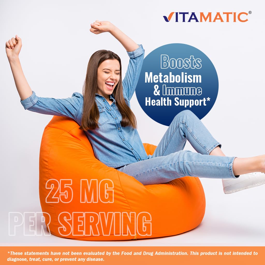 Vitamatic Vitamin B6 (Pyridoxine HCI) 25 mg Vegetarian Tablets, 250 Count