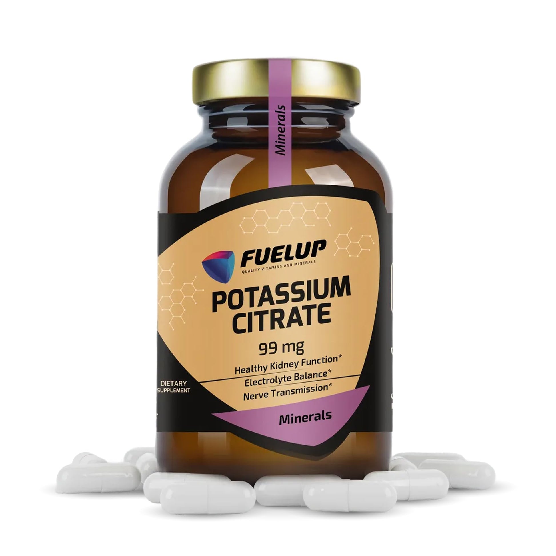 Fuelup Potassium Citrate 99 mg Capsules, 120 Count