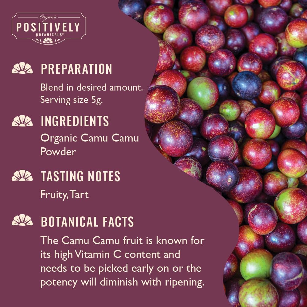 Organic Positively Tea Company Camu Camu Botanical Powder, 16 Ounce