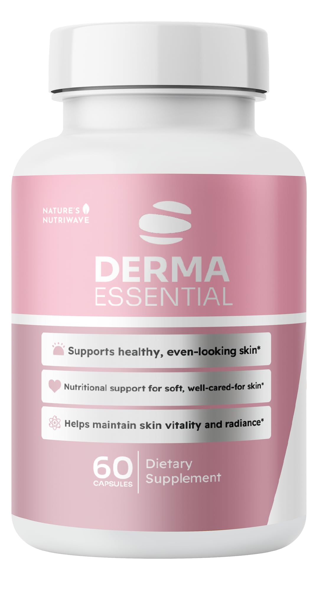 Nature’s NutriWave Derma Essential Biotin, Vitamin C, Zinc & Niacin Capsules 30 Count