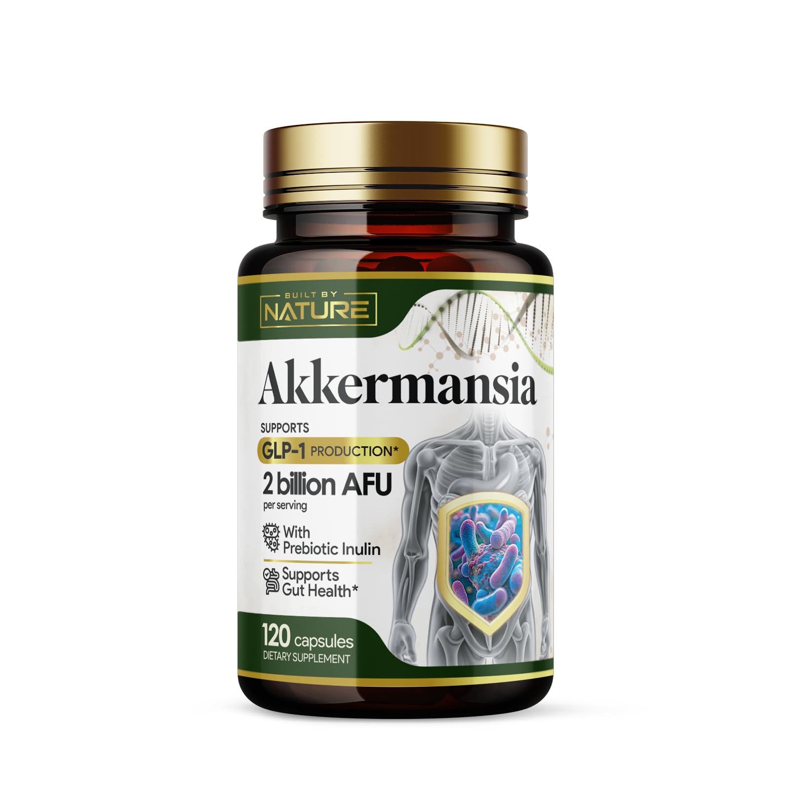 Built by Nature Akkermansia Muciniphila Probiotic Capsules, 120