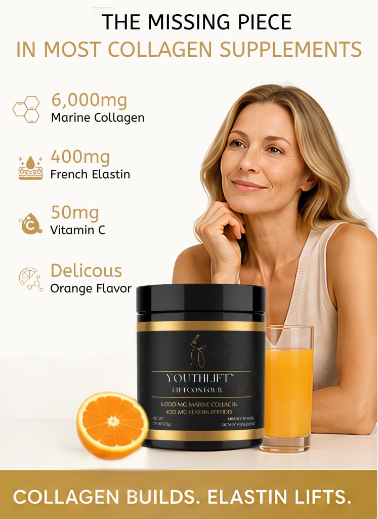 YouthLift LiftContour Collagen + Elastin Beauty Powder, 8.5 Ounce