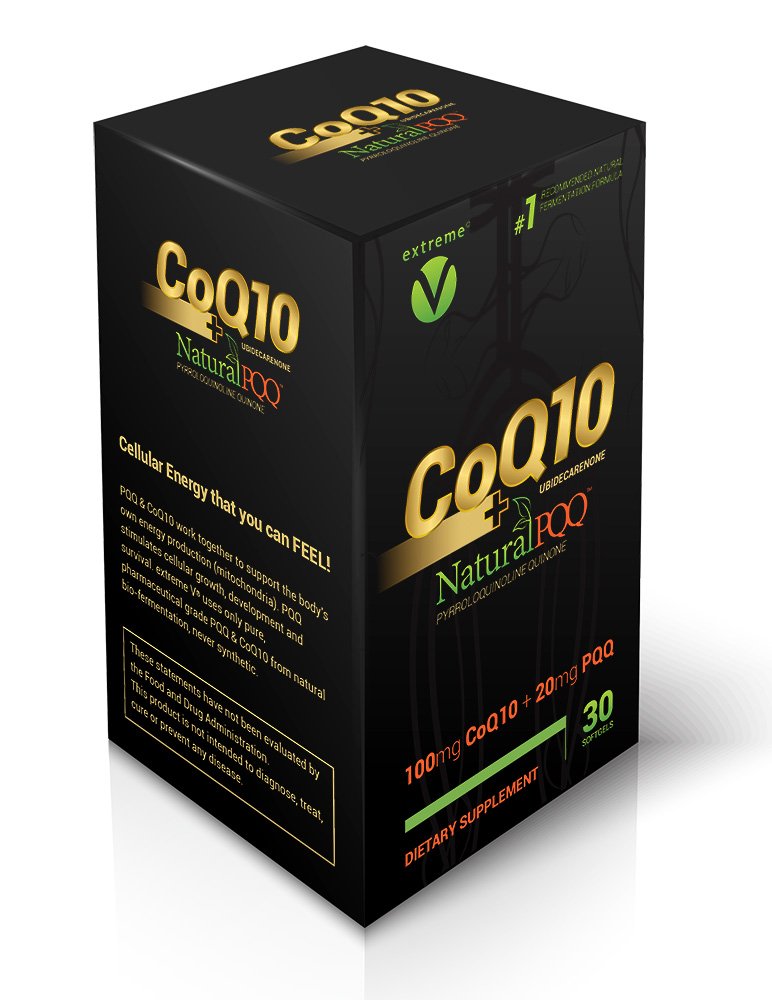 Extreme V, Inc CoQ10 QQ CoQ10 with Natural PQQ Vegetarian Softgels, 30 Count