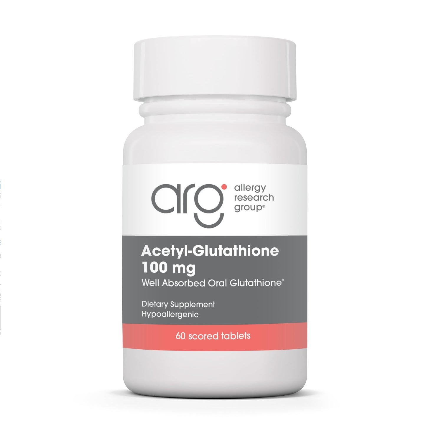 Allergy Research Group Acetyl-Glutathione 100 mg Stabilized Bioavailable Glutathione Tablet, 60 Tablets