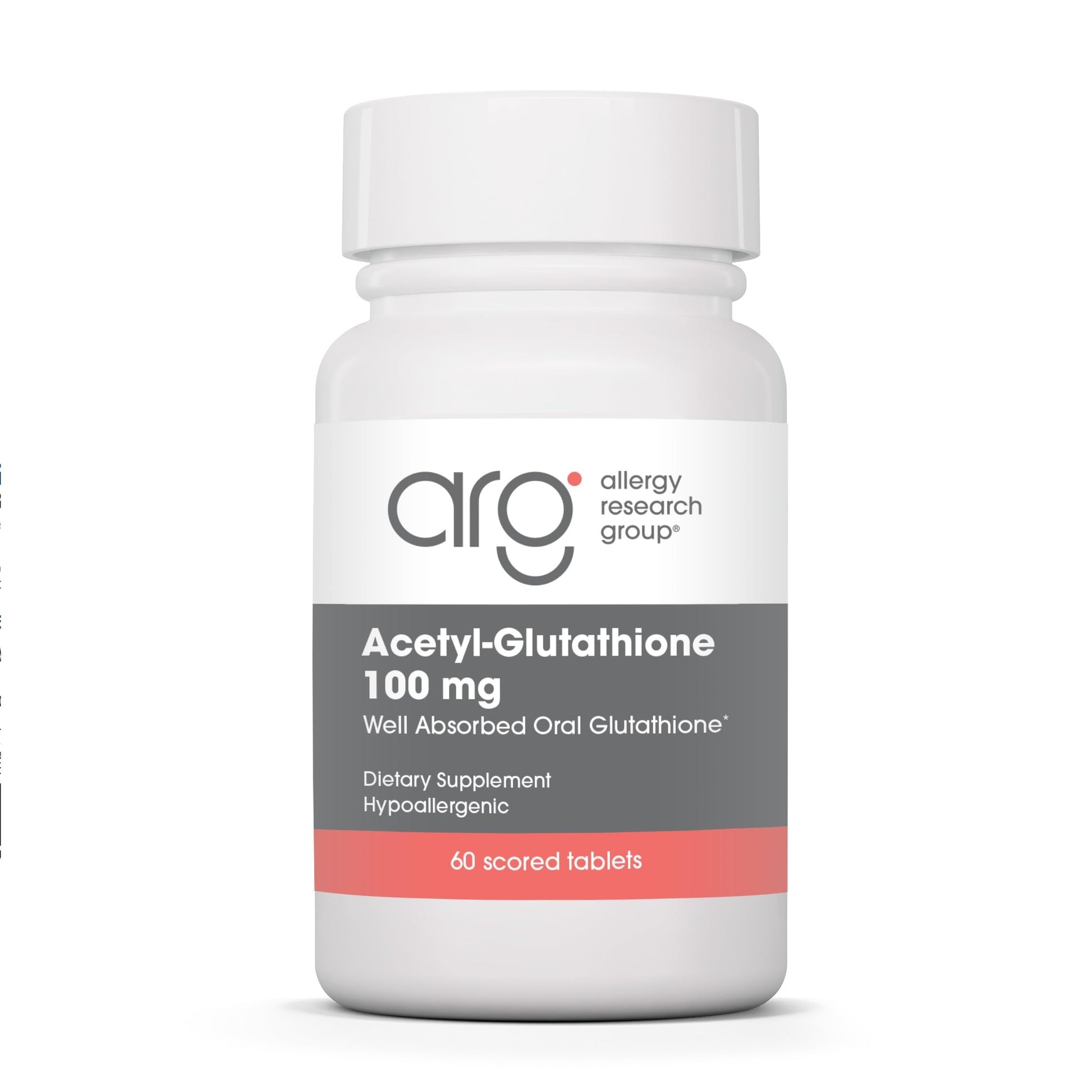 Allergy Research Group Acetyl-Glutathione 100 mg Stabilized Bioavailable Glutathione Tablet, 60 Tablets