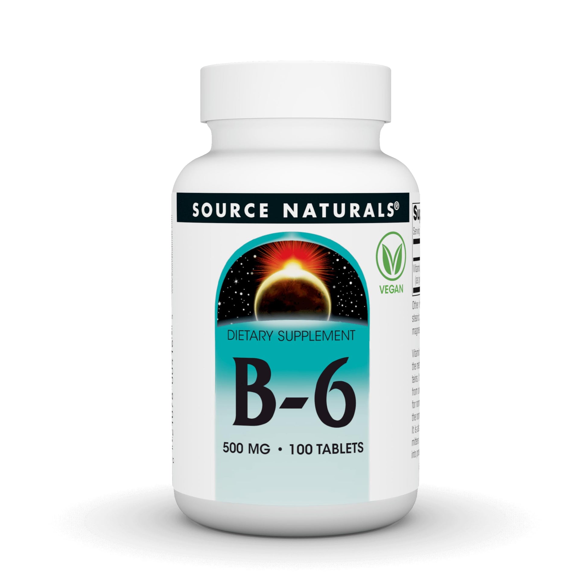 Source Naturals Vitamin B-6-500 mg Tablet, 100 Tablets