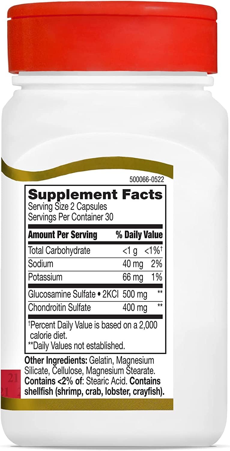 21st Century Glucosamine Chondroitin Original Strength Capsules, 60 Count