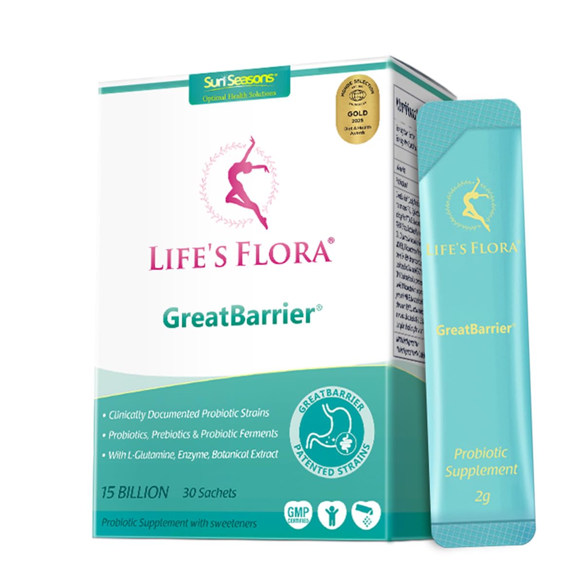 Sun Seasons Life's Flora Probiotic with L-Glutamine & Bromelain, Men & Women Powder 1