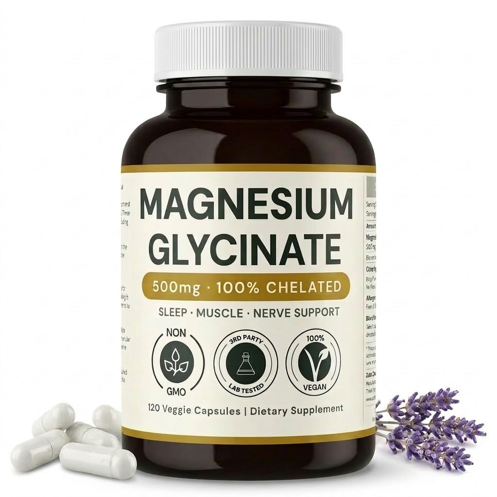 Zeta Chad Labs Magnesium Glycinate 500mg Capsules, 120 Count
