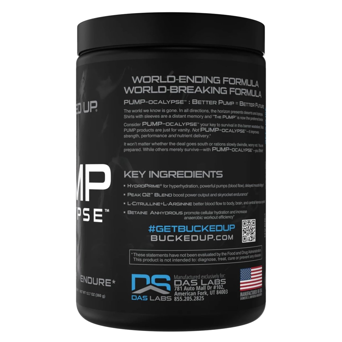 Bucked Up Pump-ocalypse Blue Raz Nitric Oxide Booster Powder 13.69 Ounce