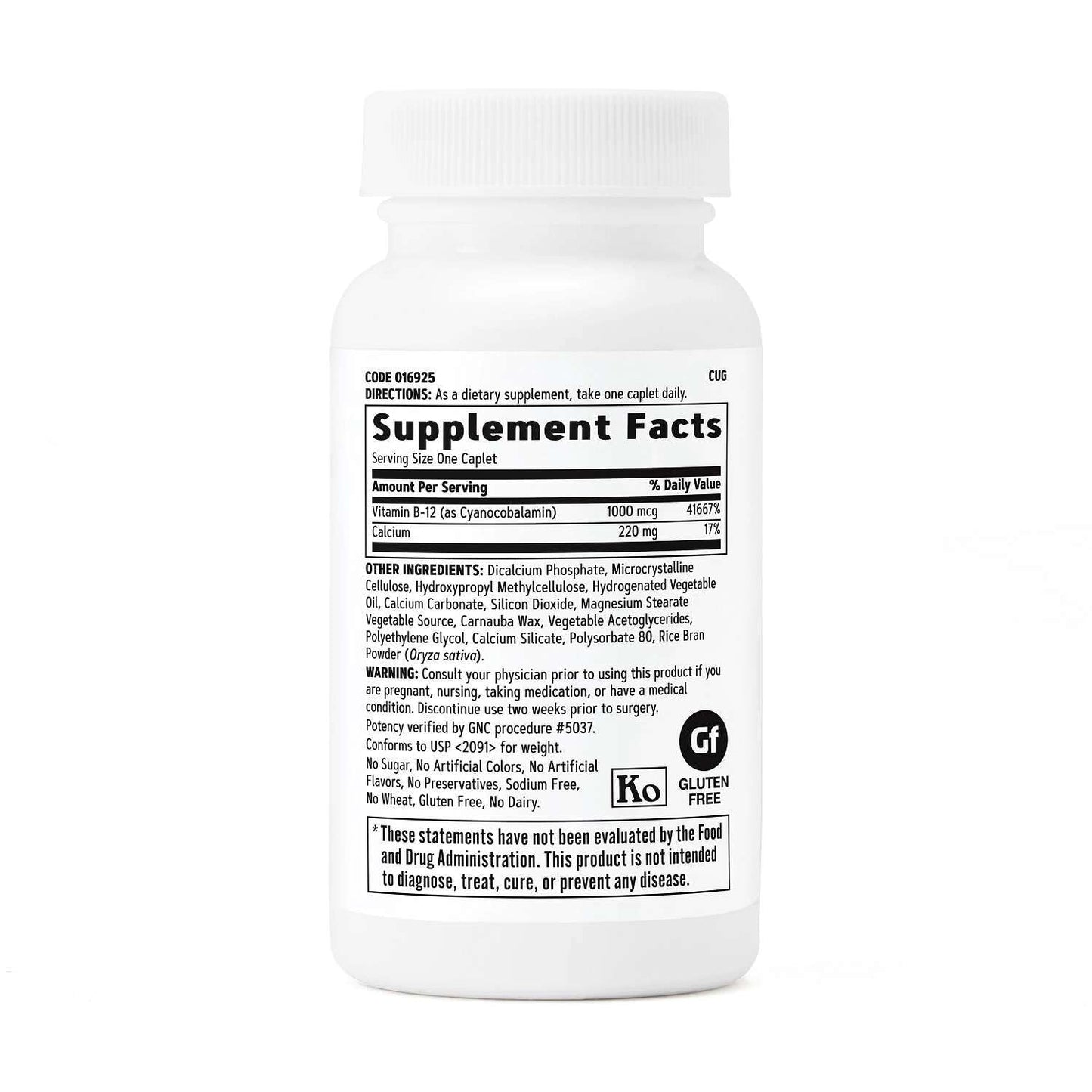 GNC Vitamin B-12 1000mcg Caplets, 90 Count