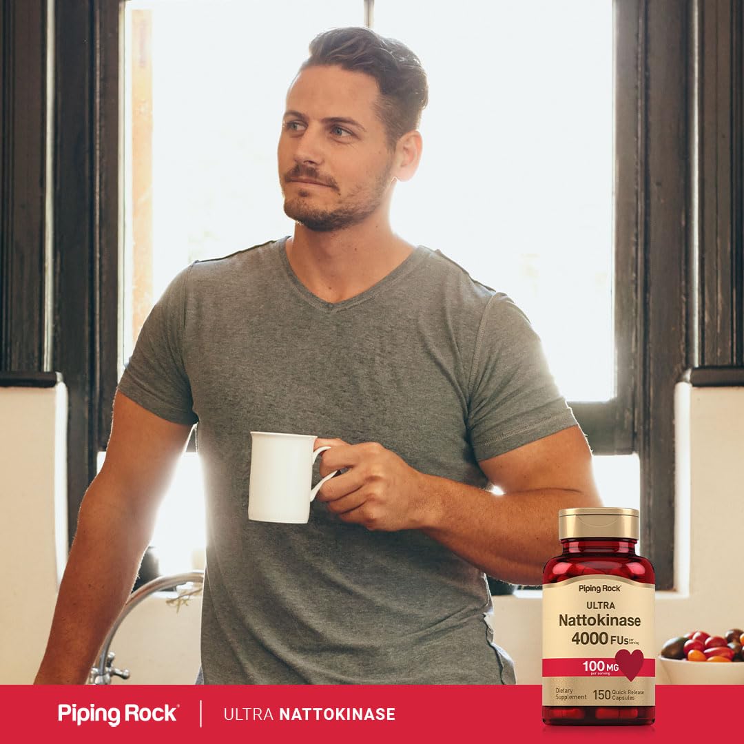 Piping Rock Nattokinase Supplement 4000 FU 100mg Capsule, 150 Count