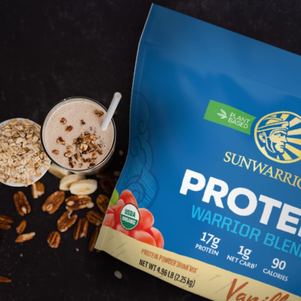 Sunwarrior Organic Plant Based Protein Powder Vanilla, 90 Servings