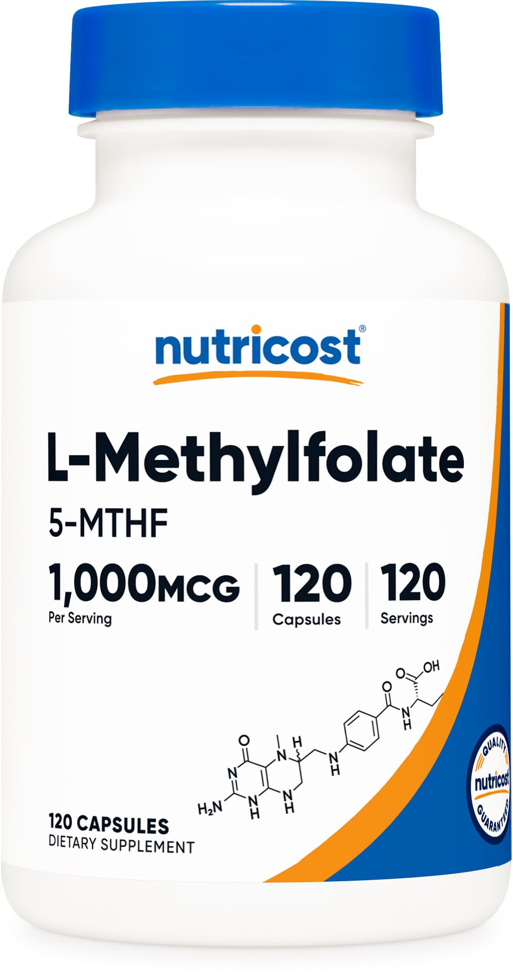 Nutricost Methylfolate 1000mcg Vegetarian Capsules, 120 Count