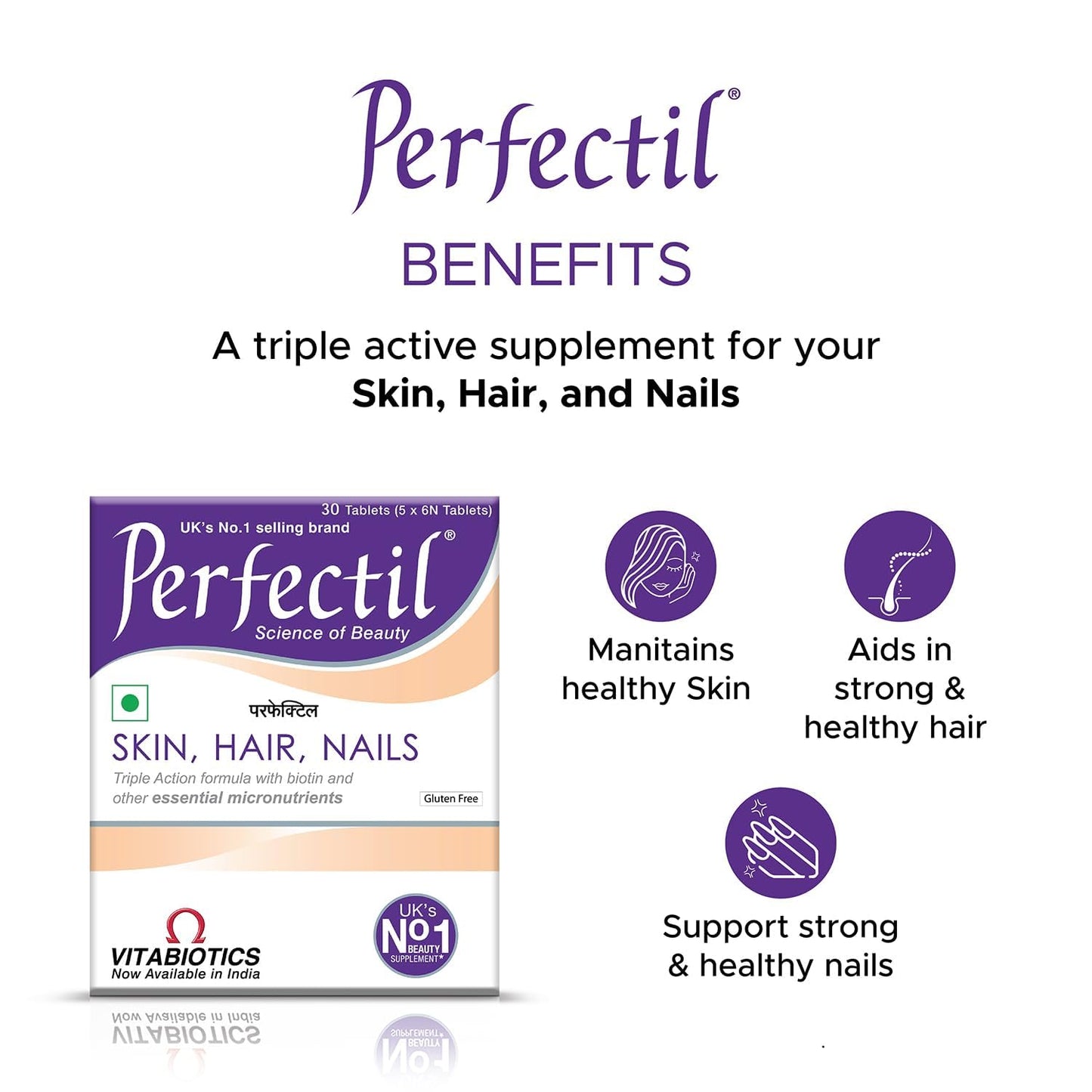 Generic Supplements for Hair, Skin and Nails for Men & Women with Biotin and Grape Seed Extract - Capsule, 3 Pack