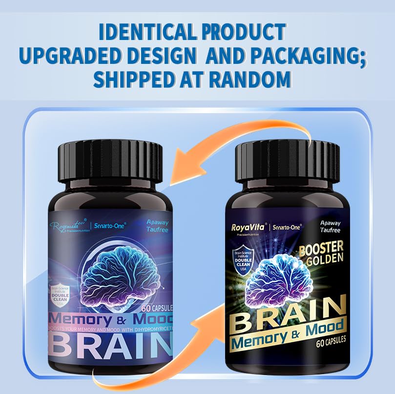 RoyaVita Smarto-One Brain Nutrition Proprietary Blend DHMP Nootropic Brain Supplement for Memory, Mental Alertness, Focus & Mental Clarity, Phosphatidylserine, Vitamin B6, Capsule, 60 Count